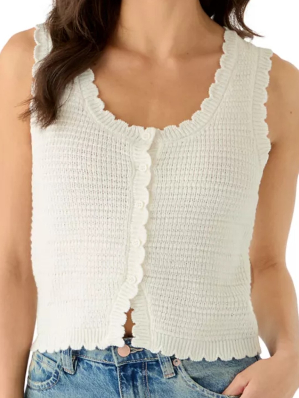 Pink Rose Cream Ribbed Knit Sweater